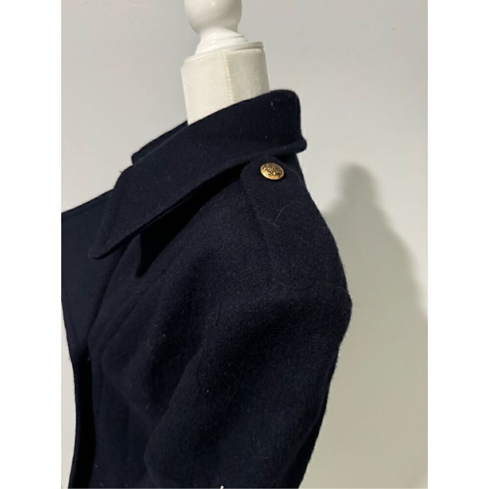 Braetan blue coat wool blend gold buttons 8 - Picture 10 of 11
